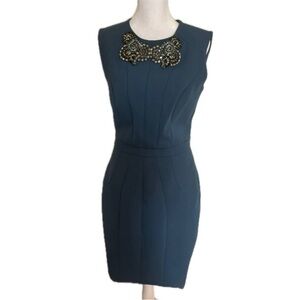 Navy Jason Wu Pre-Fall Dress 2011 With Gem Stone Embellishment Size 6